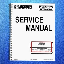 MERCURY 40 50 55 60 Service Manual Workbook 1998 VERSION - COIL BIND - COVERS