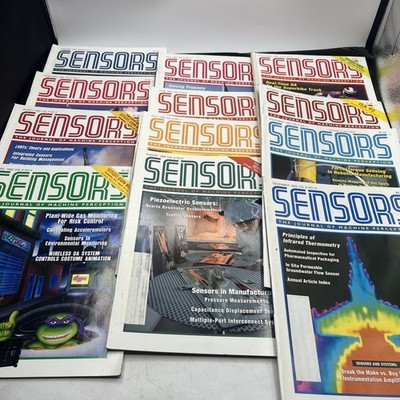 SENSORS MAGAZINE Lot Of 12 1992 Journal Of Machine Perception Sensing 80s Tech