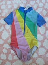 Mini Boden Rainbow Short Sleeve Swimsuit Kids 6-7Y, 122cm