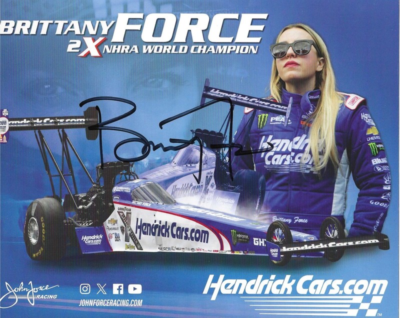 SIGNED! 2024 BRITTANY FORCE NHRA  TOP FUEL DRAGSTER "HENDRICK CARS" POSTCARD!