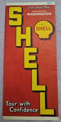 1937? Shell Oil Company Motor GAS STATION road map of Metropolitan Washington DC