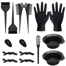 15PCS Hair Dye Coloring Kit with Brush Bowl Gloves Tint Comb DIY Salon Tools