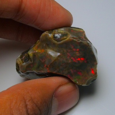 Ethiopian Oil Opal Specimen  64.20  cts Natural Rough Gemstone - Fire Opal Roug