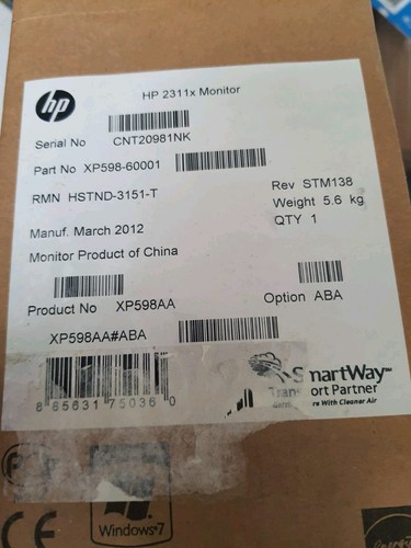 New! HP 2311x Black Full HD 23 in Screen HDMI VGA DVI LED Monitor - Picture 3 of 6