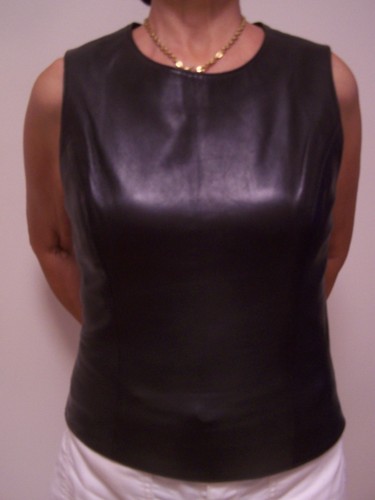 VAKKO SPORT LEATHER BLOUSE SIZE M $15