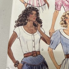 Butterick 6470 Shirt Blouse Sewing Pattern Ladies 8 10 12 VTG Uncut