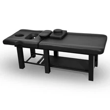 Heavy Duty Massage Bed Salon Table with Memory Foam for Physical Therapy, Black
