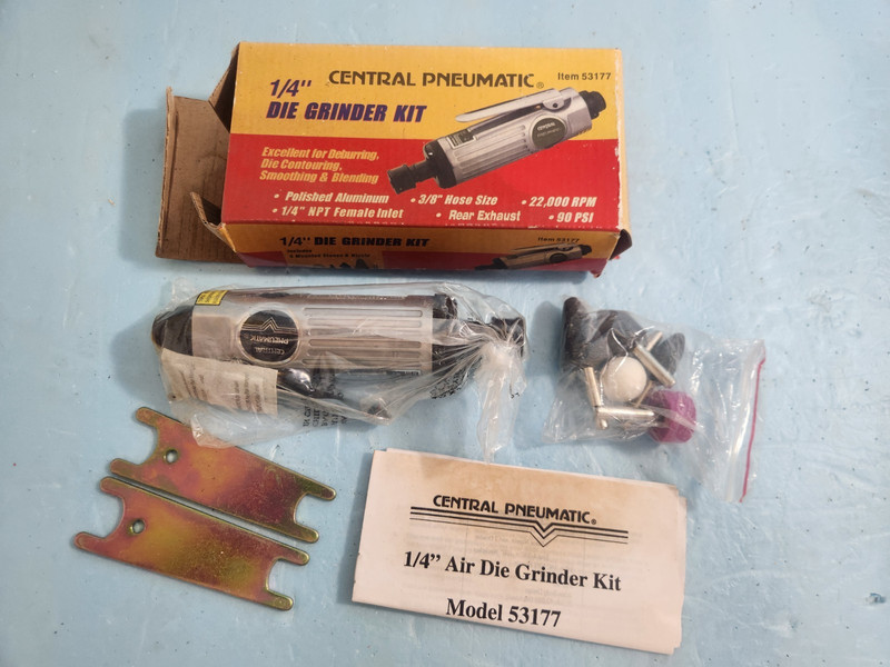 Central Pneumatic 1/4" Die Grinder Kit # 53177 New In Box