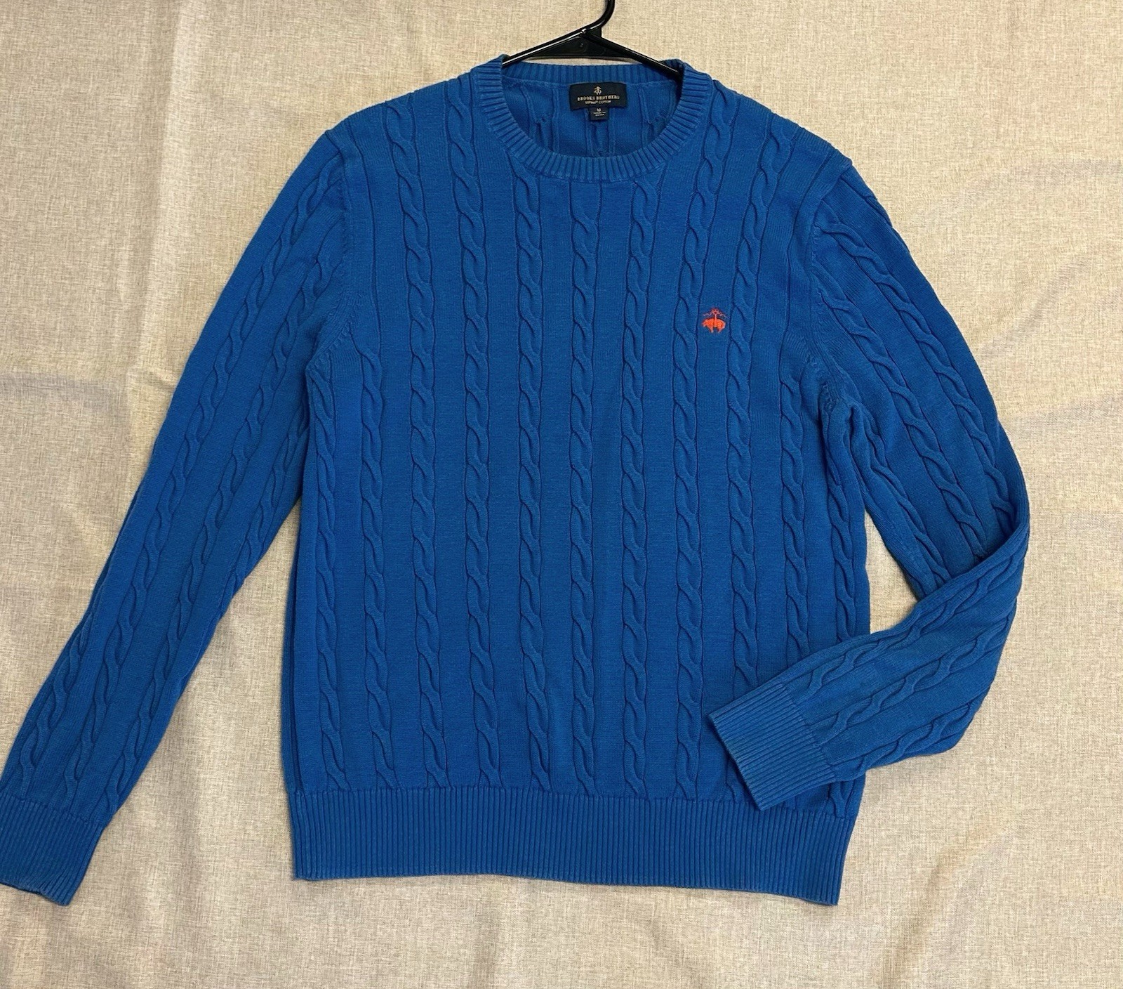 Brooks Brothers Supima Cotton Cable-Knit Sweater Blue Men’s Size M