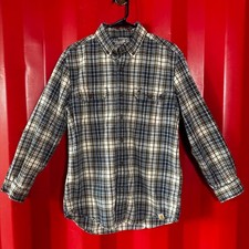VINTAGE CARHARTT RELAXED FIT PLAID BUTTON UP OUTDOOR SHIRT / MEDIUM