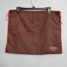 Authentic COACH Brown Dust Bag Storage Protector with Red Drawstring 19" x 15"