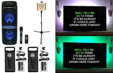 Rockville Go Party X10 Karaoke Machine System 3 Mics Tablet Stand TV LED's