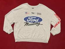 Ford Mustang USA Graphic Print Men's Gray Crew Neck Sweatshirt XXL