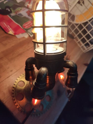 Steampunk Rocketship Desk Table Lamp Rocket Ship 5 Light - Picture 7 of 10