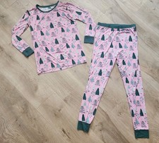 Little Sleepies Christmas Trees Pink Bamboo Pajamas Pjs Children  s Size 16 Girls