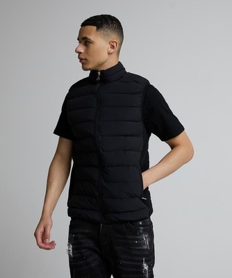 Alessandro Zavetti Bodywarmer Gilet Padded Full Zip Sleeveless Masso Black