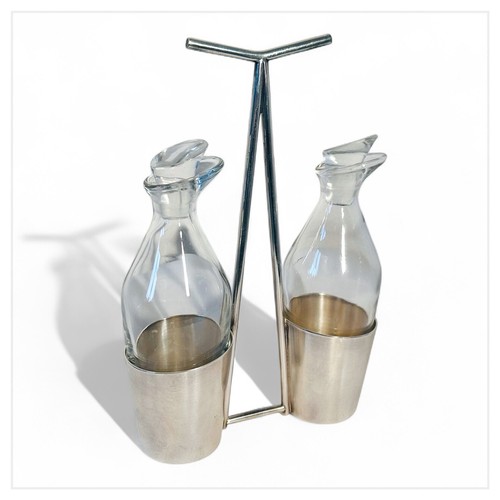 Holder Oil & Vinegar Vintage Christofle Gallia Lino Sabattini Silver Plated 1958