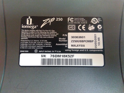iOmega Zip 250 Z250USBPCMBP External USB Powered Zip Drive - Afbeelding 7 van 7