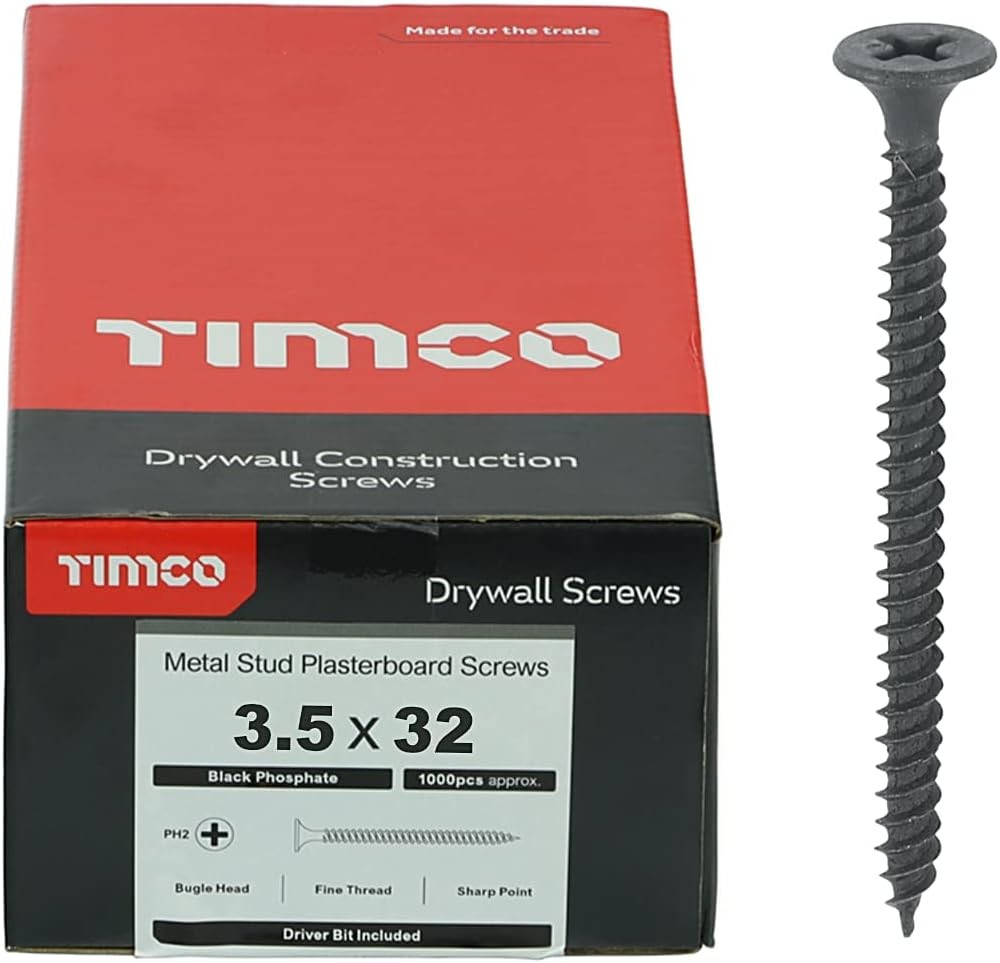 TimCo35x32 00032DRY PH2 Philips Drywall Screw 35 x 32 - Black Box of 1000 10590₽