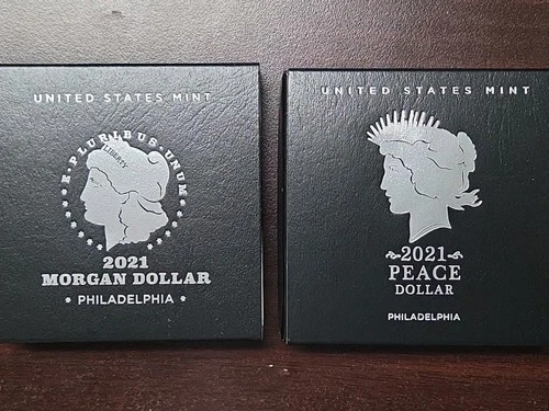 2021-P Morgan/Peace Set UNC COA/OGP - 2 Coin Set In Great Condition
