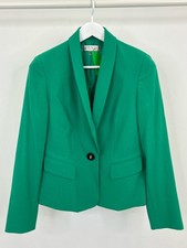 KASPER 1 Button Lapel Long Sleeve Pockets Classic Size 6 Green Women Blazer