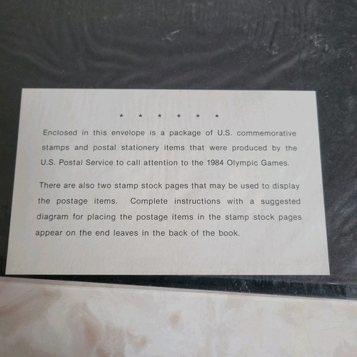 1984 USPS Commemorative Olympic Stamp Collectible Book Limited Edition New - Picture 5 of 15