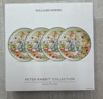 Williams Sonoma Peter Rabbit Collection Salad Plates Set Of 3 Easter NIB