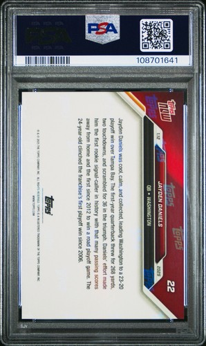 Jayden Daniels 2024 Topps Now #22 First Playoff Win PSA 10 - Picture 2 of 2