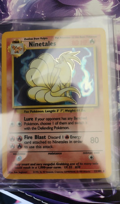 Pokémon TCG Ninetales 12/102 Base Set Rare Holo EN KP 80 1995