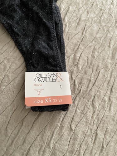 Women’s Gilligan panties XS 0-2 thong underwear gray bow ribbon pattern NEW NWT - Picture 5 of 5