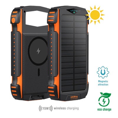 Solar Powerbank 20000mAh | Qi Wireless Charging | Robust
