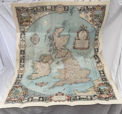 Vintage National Geographic Map The British Isles 1937