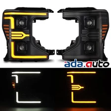 Fit 20-22 Ford Super Duty LUXX-Series LED Projector Headlights Alpha-Black