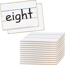 Mini Non-Magnetic 9"x 6" 2-Sided Blank & Lined Dry Erase Boards Set of 12