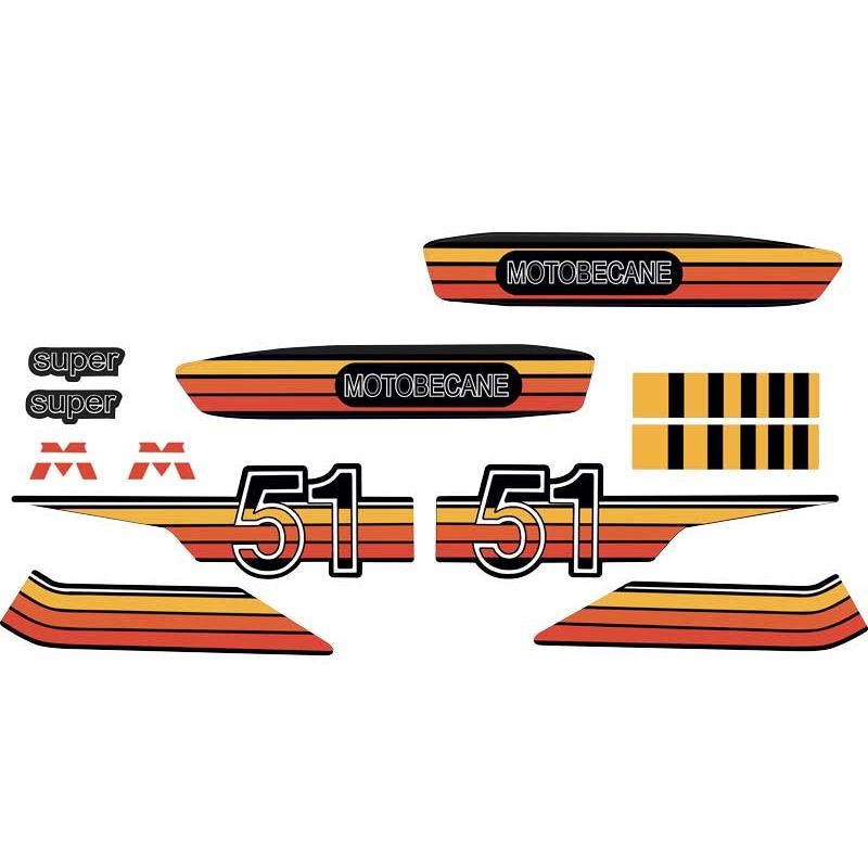 Kit stickers Motobecane jaune de qualité premium résistant aux UV pour cadre