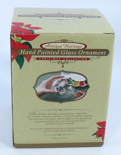 Antico ornamento in vetro dipinto a mano con rovescio "Babbo Natale" Heritage *Nuovo * Spedizione gratuita! - Foto 3 di 6