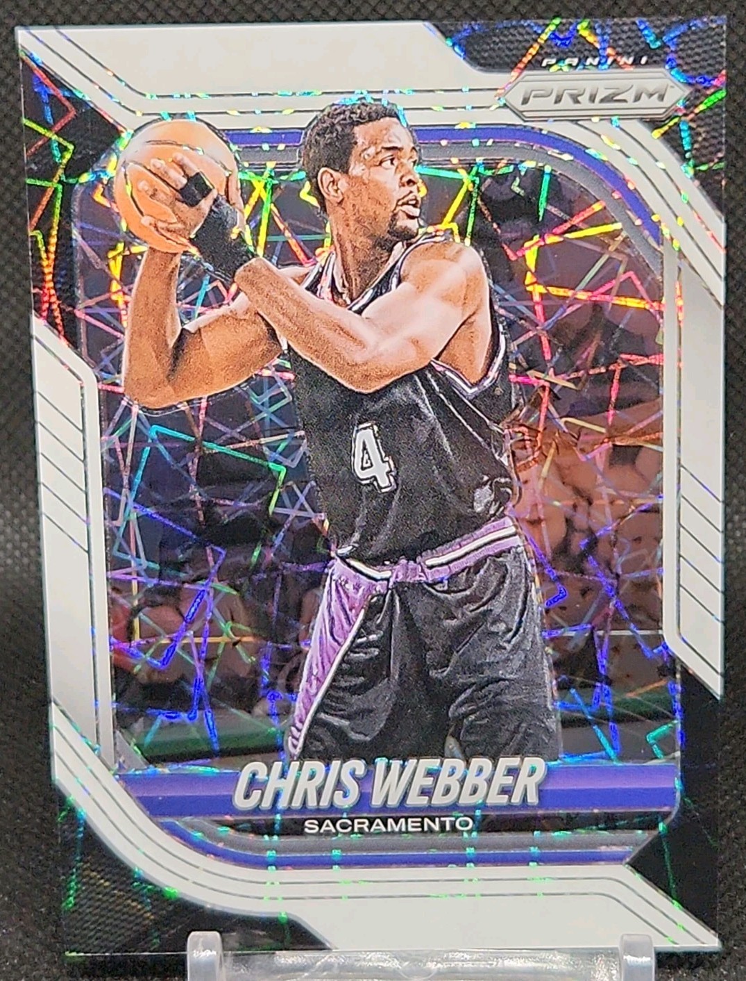 2025-26 Panini Prizm Basketball Chris Webber White Laser 5/99 Card #56 Kings