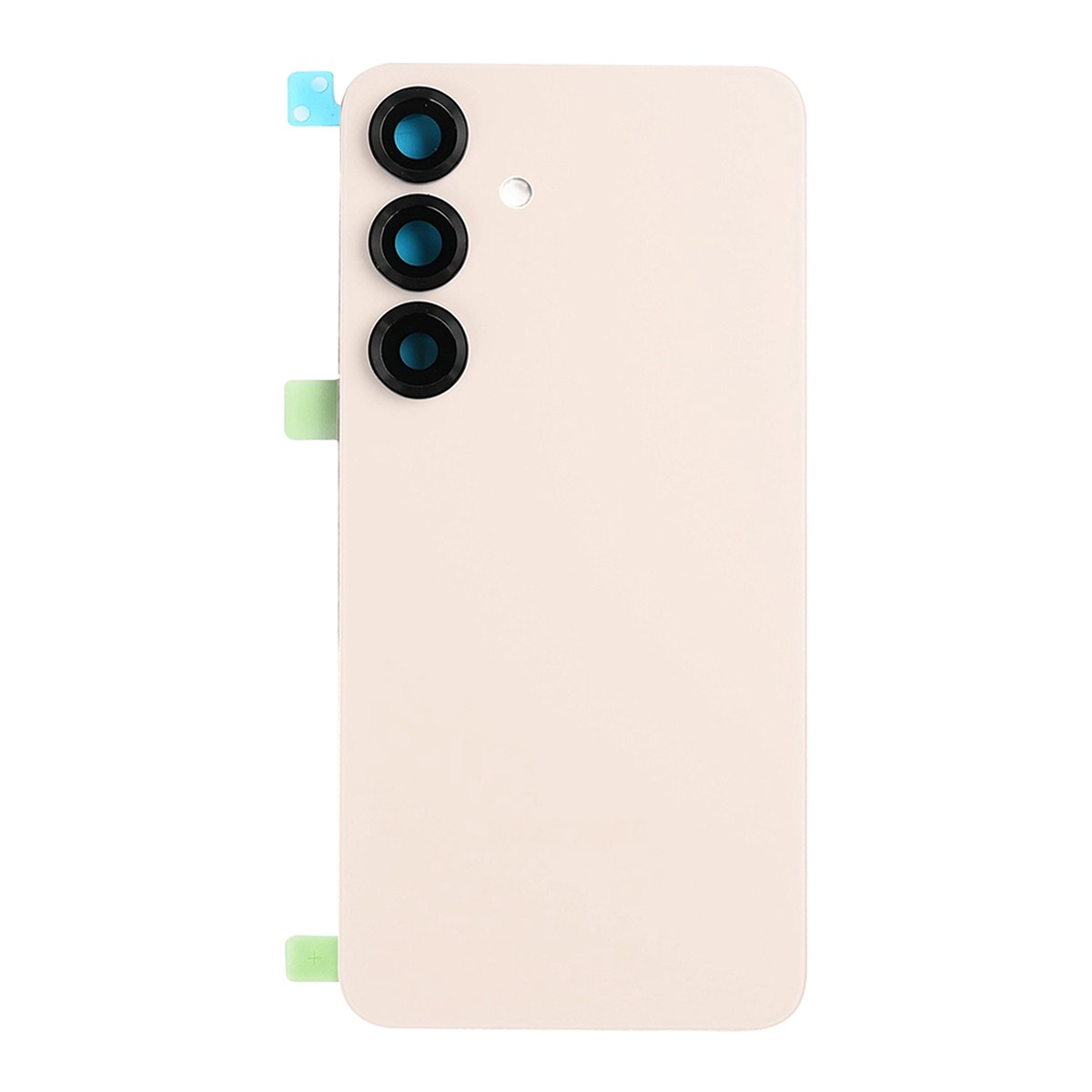 Vitre arrière Galaxy S25 rose champagne Clappio avec lentille appareil photo et autocollant