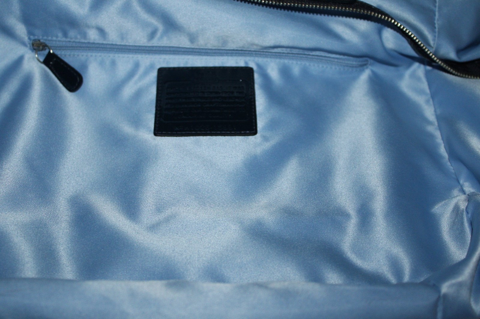 Coach # 15991 Madison Maggie Blue Patent Leather Pleated Hobo Shoulder Bag thumbnail 15