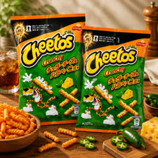 2 Pack JAPAN FRITOLAY Cheetos Crunchy Snack, Cheddar Cheese & BBQ Crispy Sticks