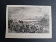 Antique 1833 print - Derwentwater - Grange - Borrowdale - Cumbria - Allom