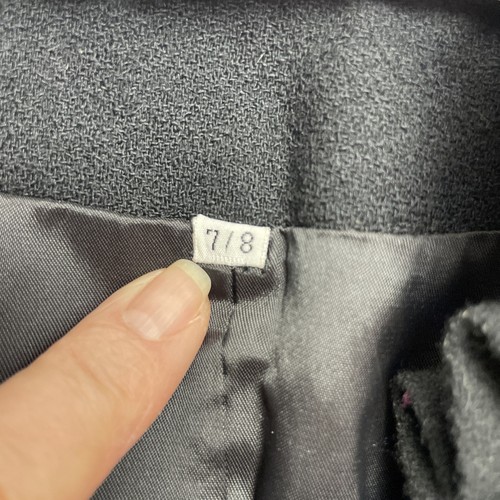 Chaqueta Blazer Peabody House De Colección Para Mujer 7/8 Negra Lana Volantes Cuello Alta Costura - Imagen 4 de 9