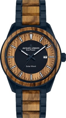 Jacques Lemans - Eco Power Wood blau - 1-2116M - Herrenuhren