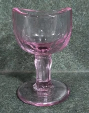 Vintage Clear Pink Depression Glass Optical Pedestal Eye Wash Cup 2-5/8"