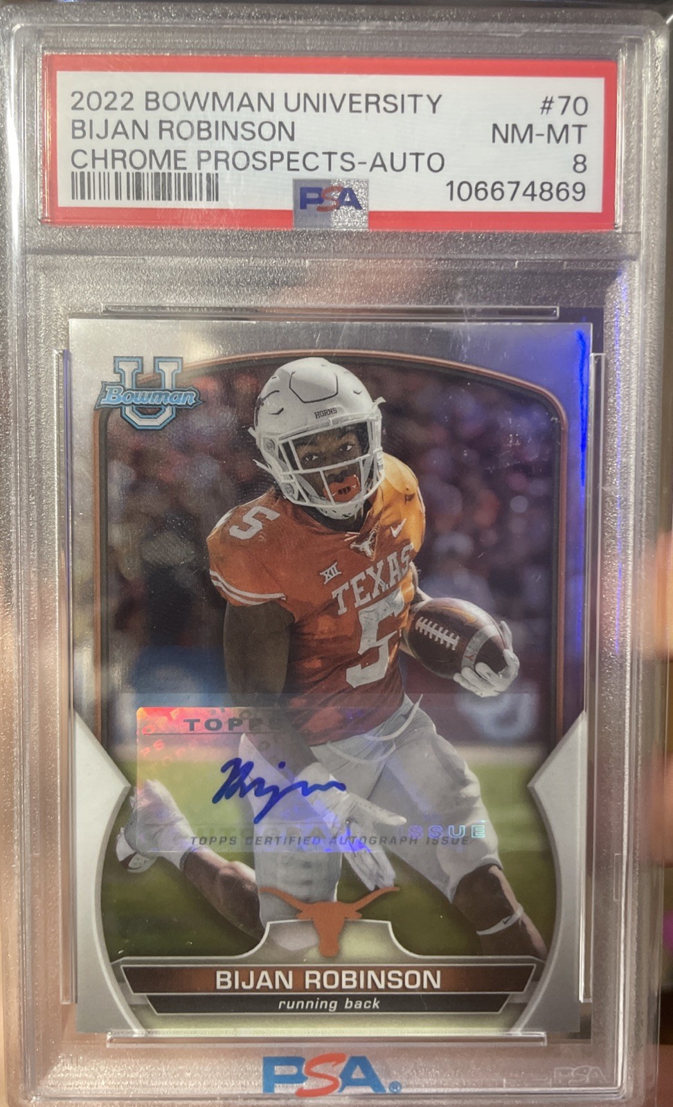 2022 Bowman University Chrome - Chrome Prospect Autographs Bijan Robinson