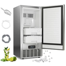 Under Counter Nugget Ice Maker w/Self-Cleaning 80 lbs/Day 24H Timer LCD Control