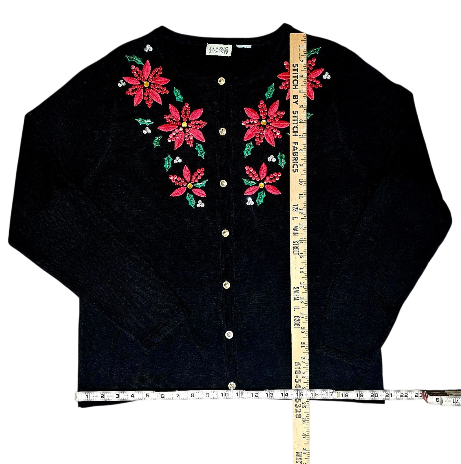Vtg Classic Elements Beaded Christmas Sweater Med… - image 10