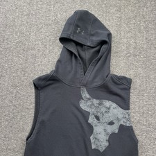 Under Armour Boys Project Rock Terry Sleeveless Hoodie Size Youth XL YXL Black