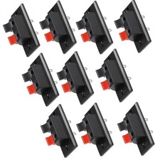 10 Pcs 2 Way Push Release Connector Plate Stereo Speaker Terminal Strip Block G