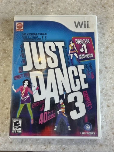 JUST DANCE 3 THREE WII NINTENDO WII GAME DISC, MANUAL AND CASE NES HQ